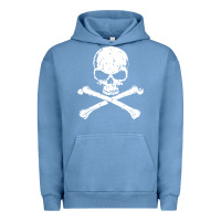 Pigment Pebble Blue pirates adults pirates skull crossbones beard Urban Hoodie - artisFamous