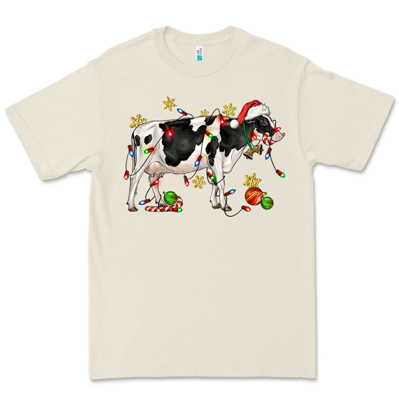 Christmas Holstein Cow Premium Tee by CowGirlArtShop | Teevron
