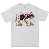 Dove Grey christmas holstein cow Premium Tee - CowGirlArtShop