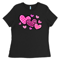 Black love hearts Ladies Tee - OliviaCreatesArt