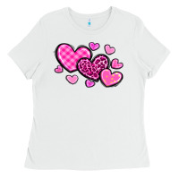 White love hearts Ladies Tee - OliviaCreatesArt