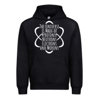 Black funny science geek universe is made of morons white Urban Hoodie - artisFamous