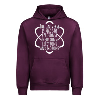 Mauve Wine funny science geek universe is made of morons white Urban Hoodie - artisFamous
