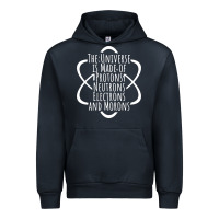 Navy funny science geek universe is made of morons white Urban Hoodie - artisFamous