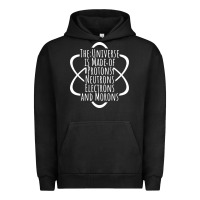 Pigment Black funny science geek universe is made of morons white Urban Hoodie - artisFamous