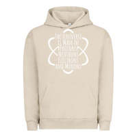 Pigment French Oak funny science geek universe is made of morons white Urban Hoodie - artisFamous