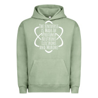 Pigment Oil Green funny science geek universe is made of morons white Urban Hoodie - artisFamous