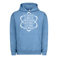 Pigment Pebble Blue funny science geek universe is made of morons white Urban Hoodie - artisFamous