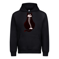 Black Cat with Fish Bone Urban Hoodie - artisFamous