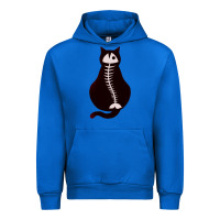 Cobalt Cat with Fish Bone Urban Hoodie - artisFamous