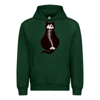 Forest Green Cat with Fish Bone Urban Hoodie - artisFamous