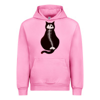 Fuchsia Pink Cat with Fish Bone Urban Hoodie - artisFamous
