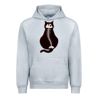 Heather Grey Cat with Fish Bone Urban Hoodie - artisFamous