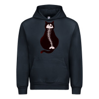 Navy Cat with Fish Bone Urban Hoodie - artisFamous