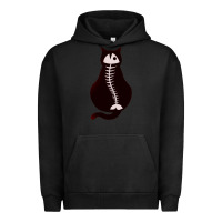 Pigment Black Cat with Fish Bone Urban Hoodie - artisFamous