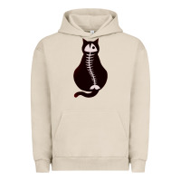 Pigment French Oak Cat with Fish Bone Urban Hoodie - artisFamous