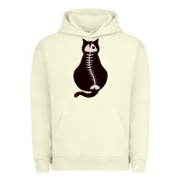 Pigment Pistachio Cat with Fish Bone Urban Hoodie - artisFamous