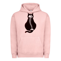Pigment Salmon Cat with Fish Bone Urban Hoodie - artisFamous