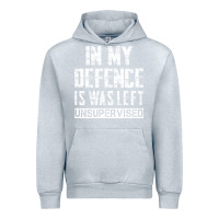 Heather Grey in my defence i was left unsupervised Urban Hoodie - artisFamous