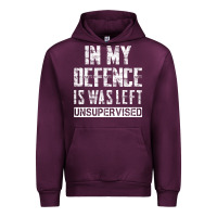 Mauve Wine in my defence i was left unsupervised Urban Hoodie - artisFamous