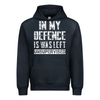 Navy in my defence i was left unsupervised Urban Hoodie - artisFamous