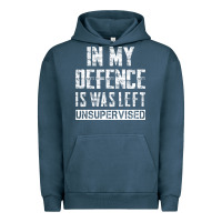 Pigment Midnight Navy in my defence i was left unsupervised Urban Hoodie - artisFamous