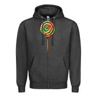 Charcoal Heather rainbow lollipop Zipper Hoodie - AdoDesignShop