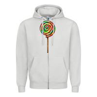 Dove Grey rainbow lollipop Zipper Hoodie - AdoDesignShop