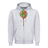 Heather Grey rainbow lollipop Zipper Hoodie - AdoDesignShop