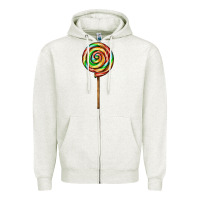 Oatmeal Heather rainbow lollipop Zipper Hoodie - AdoDesignShop