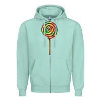 Seafoam rainbow lollipop Zipper Hoodie - AdoDesignShop