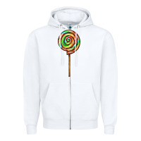 White rainbow lollipop Zipper Hoodie - AdoDesignShop