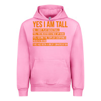 Fuchsia Pink yes i am tall Urban Hoodie - artisFamous