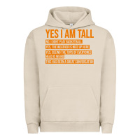 Pigment French Oak yes i am tall Urban Hoodie - artisFamous