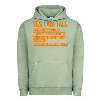Pigment Oil Green yes i am tall Urban Hoodie - artisFamous