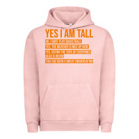 Pigment Salmon yes i am tall Urban Hoodie - artisFamous