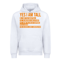 White yes i am tall Urban Hoodie - artisFamous