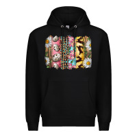 Black Easter Brushstroke With Quail Eggs Daisy And Bunny Premium Hoodie - RanaPortraitStore