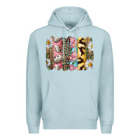 Blue Mist Easter Brushstroke With Quail Eggs Daisy And Bunny Premium Hoodie - RanaPortraitStore