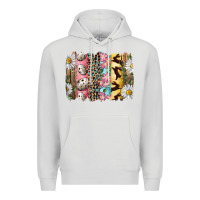 Dove Grey Easter Brushstroke With Quail Eggs Daisy And Bunny Premium Hoodie - RanaPortraitStore