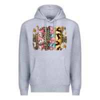 Heather Grey Easter Brushstroke With Quail Eggs Daisy And Bunny Premium Hoodie - RanaPortraitStore