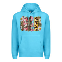 Ocean Blue Easter Brushstroke With Quail Eggs Daisy And Bunny Premium Hoodie - RanaPortraitStore