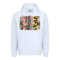 White Easter Brushstroke With Quail Eggs Daisy And Bunny Premium Hoodie - RanaPortraitStore