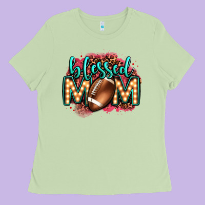 Blessed American Football Mom Lightbulb Letters Ladies Tee Designed By Oliviacreatesart