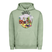 Pigment Oil Green wavves Urban Hoodie - artisFamous