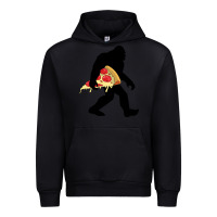 Black bigfoot carrying pizza Urban Hoodie - artisFamous