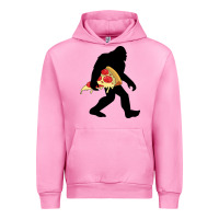 Fuchsia Pink bigfoot carrying pizza Urban Hoodie - artisFamous