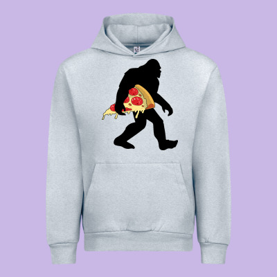 Bigfoot Carrying Pizza Urban Hoodie Designed By Artisfamous