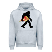 Heather Grey bigfoot carrying pizza Urban Hoodie - artisFamous