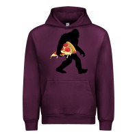 Mauve Wine bigfoot carrying pizza Urban Hoodie - artisFamous